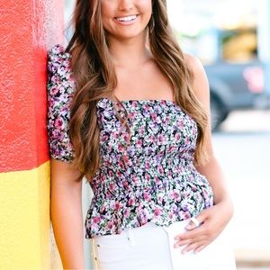 DO + BE One Shoulder Floral Top